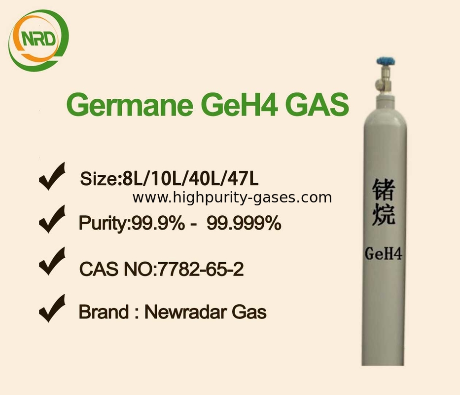 GeH4 Germane Gas Packaged In DOT 49L Cylinders With CGA 632 Valve
